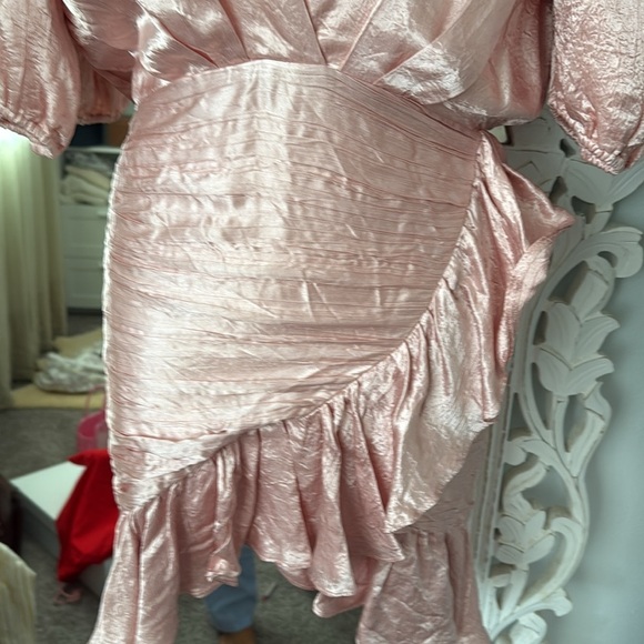 Ronny Kobo satin puffy sleeve dress - Picture 2 of 4